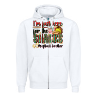 White i'm just here for the snacks #softball brother Zipper Hoodie - Zillion Design Studio