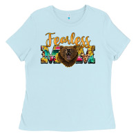 Baby Blue fearless mom bear Ladies Tee - BarkalooDesign