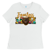 White fearless mom bear Ladies Tee - BarkalooDesign
