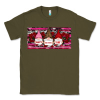 Army Green Happy valentines day gnomes rose Classic Tee - RanaPortraitStore