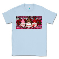 Dusty Blue Happy valentines day gnomes rose Classic Tee - RanaPortraitStore