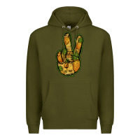 Army Green Pineapple Peace Sign Premium Hoodie - Jasminsmagicworld