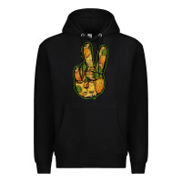 Black Pineapple Peace Sign Premium Hoodie - Jasminsmagicworld