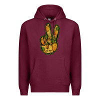 Burgundy Pineapple Peace Sign Premium Hoodie - Jasminsmagicworld