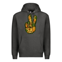 Charcoal Heather Pineapple Peace Sign Premium Hoodie - Jasminsmagicworld