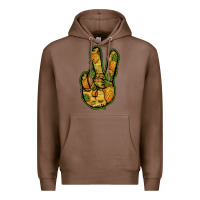 Chestnut Pineapple Peace Sign Premium Hoodie - Jasminsmagicworld