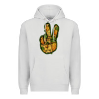 Dove Grey Pineapple Peace Sign Premium Hoodie - Jasminsmagicworld
