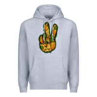 Heather Grey Pineapple Peace Sign Premium Hoodie - Jasminsmagicworld