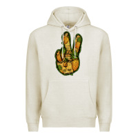 Oatmeal Heather Pineapple Peace Sign Premium Hoodie - Jasminsmagicworld