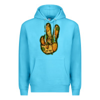 Ocean Blue Pineapple Peace Sign Premium Hoodie - Jasminsmagicworld