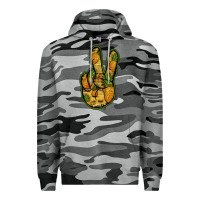 Slate Camo Pineapple Peace Sign Premium Hoodie - Jasminsmagicworld