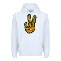 White Pineapple Peace Sign Premium Hoodie - Jasminsmagicworld