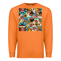Carrot football cowhide sunflower seamless pattern Premium Sweatshirt - JahusDesignShop
