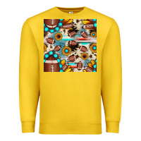 Lemon football cowhide sunflower seamless pattern Premium Sweatshirt - JahusDesignShop