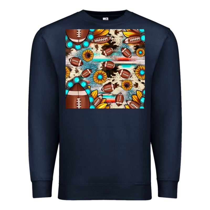 Football Cowhide Sunflower Seamless Pattern Premium Sweatshirt by JahusDesignShop | Teevron