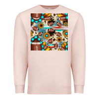 Pale Pink football cowhide sunflower seamless pattern Premium Sweatshirt - JahusDesignShop