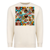 Sandshell football cowhide sunflower seamless pattern Premium Sweatshirt - JahusDesignShop