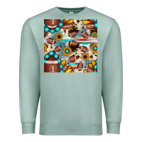 Seafoam football cowhide sunflower seamless pattern Premium Sweatshirt - JahusDesignShop