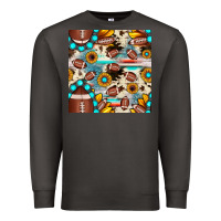 Smoke football cowhide sunflower seamless pattern Premium Sweatshirt - JahusDesignShop