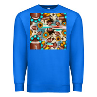 True Royal football cowhide sunflower seamless pattern Premium Sweatshirt - JahusDesignShop