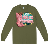 Army Green western disco cowgirl Long Sleeve Tee - texasbilliewilder