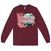 Burgundy western disco cowgirl Long Sleeve Tee - texasbilliewilder
