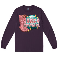 Plum western disco cowgirl Long Sleeve Tee - texasbilliewilder