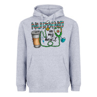 Heather Grey nursing İn my heart Heavyweight Hoodie - CowhideDigitalArt