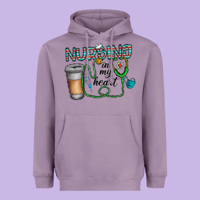 Nursing İn My Heart Heavyweight Hoodie Designed By Cowhidedigitalart