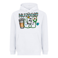 White nursing İn my heart Heavyweight Hoodie - CowhideDigitalArt