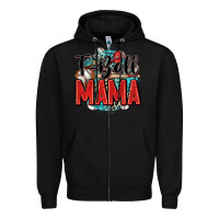 Black t ball mama Zipper Hoodie - Zillion Design Studio