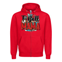 Red t ball mama Zipper Hoodie - Zillion Design Studio