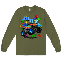 Army Green monster truck autism Long Sleeve Tee - Zillion Design Studio