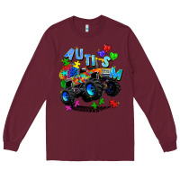 Burgundy monster truck autism Long Sleeve Tee - Zillion Design Studio