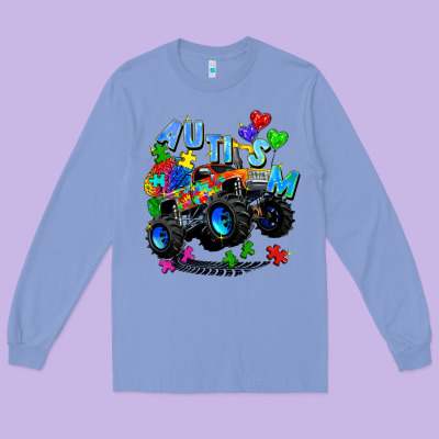 Monster Truck Autism Long Sleeve Tee Designed By Zillion Design Studio