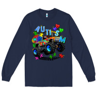 Navy monster truck autism Long Sleeve Tee - Zillion Design Studio