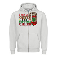 Dove Grey i run on coffee and christmas cheer Zipper Hoodie - RanaPortraitStore