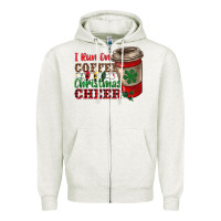 Oatmeal Heather i run on coffee and christmas cheer Zipper Hoodie - RanaPortraitStore