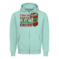 Seafoam i run on coffee and christmas cheer Zipper Hoodie - RanaPortraitStore