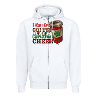 White i run on coffee and christmas cheer Zipper Hoodie - RanaPortraitStore