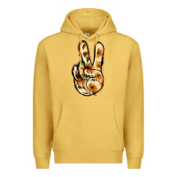 Antique Gold Floral Gold Peace Sign Premium Hoodie - Jasminsmagicworld