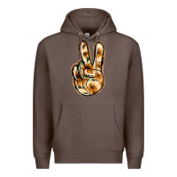 Coffee Floral Gold Peace Sign Premium Hoodie - Jasminsmagicworld