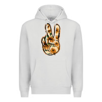 Dove Grey Floral Gold Peace Sign Premium Hoodie - Jasminsmagicworld