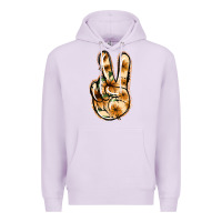 Lilac Floral Gold Peace Sign Premium Hoodie - Jasminsmagicworld