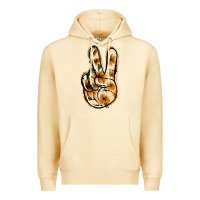 Pina Colada Floral Gold Peace Sign Premium Hoodie - Jasminsmagicworld
