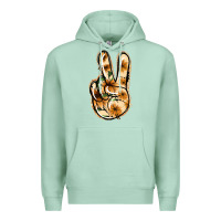 Seafoam Floral Gold Peace Sign Premium Hoodie - Jasminsmagicworld