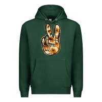Sports Green Floral Gold Peace Sign Premium Hoodie - Jasminsmagicworld