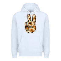 White Floral Gold Peace Sign Premium Hoodie - Jasminsmagicworld