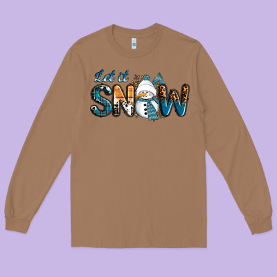 Long Sleeve Tee Let It Snow Snowman