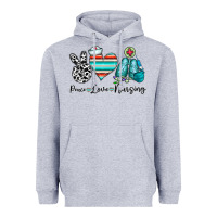 Heather Grey peace love nursing Heavyweight Hoodie - CowhideDigitalArt
